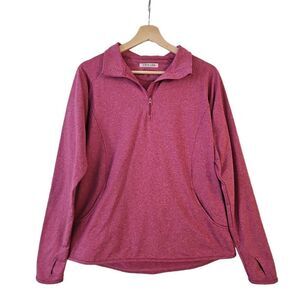 Joe's USA Ladies Sport-Wick Stretch 1/2-Zip Pullover Long Sleeve Dusty Rose Sz M